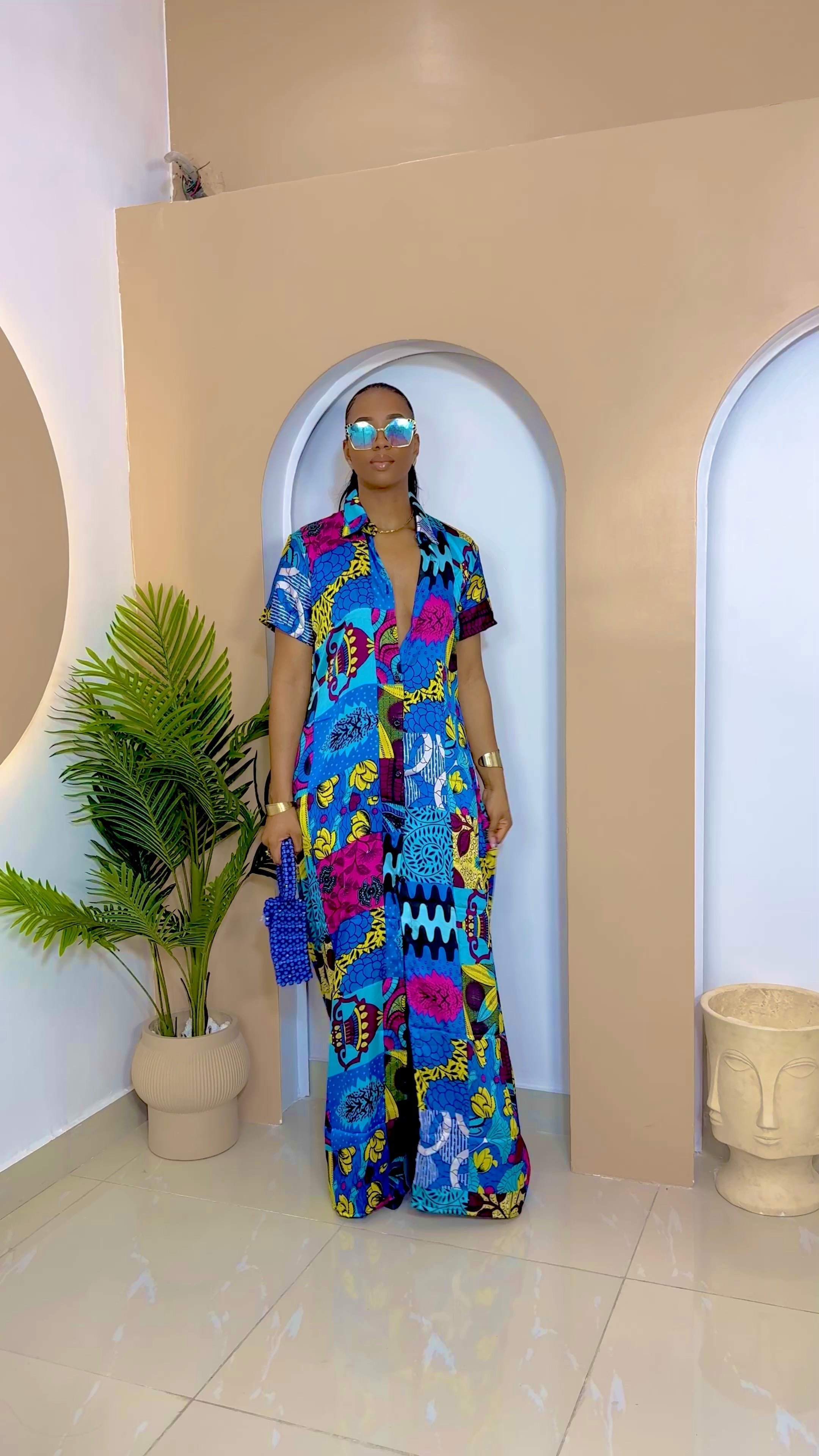 Adaobi Silk Ankara Kaftan