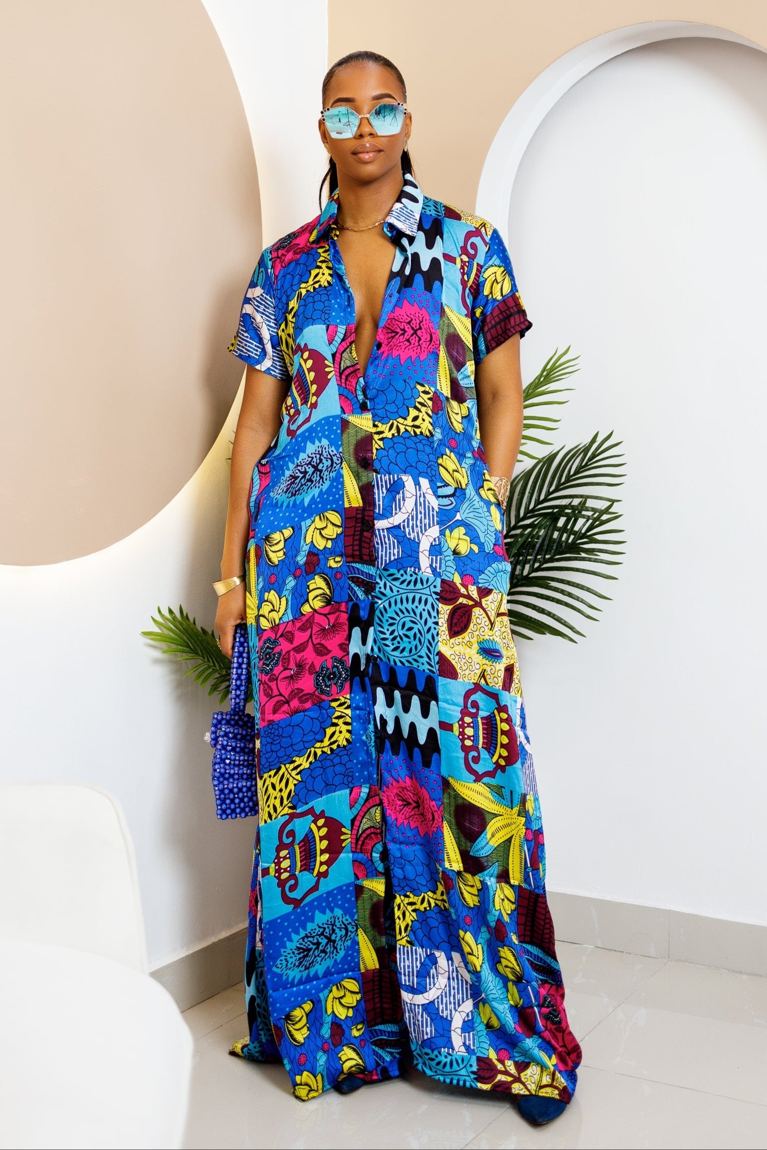 Adaobi Silk Ankara Kaftan