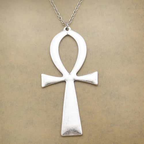 10x5cm Vintage Egyptian Life Big Ankh Cross Pendant Long Chain Necklace Fashion Jewelry Men and Women Accessories Dropshipping
