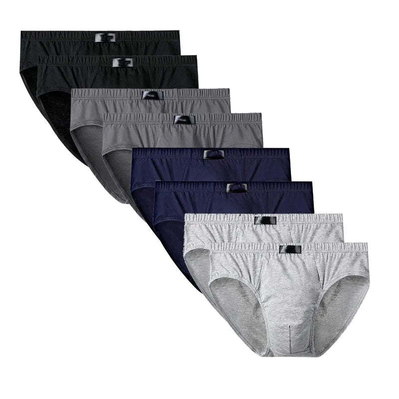 8Pcs  Fashion Men's Panties Mens Cotton Underwear Men Briefsr Bikini Pant Men Comfortable Sexy Slip Underpants L-6XL