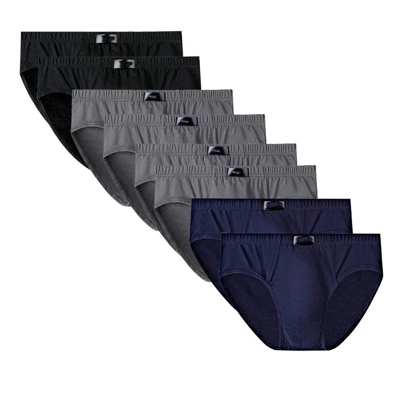 8Pcs  Fashion Men's Panties Mens Cotton Underwear Men Briefsr Bikini Pant Men Comfortable Sexy Slip Underpants L-6XL