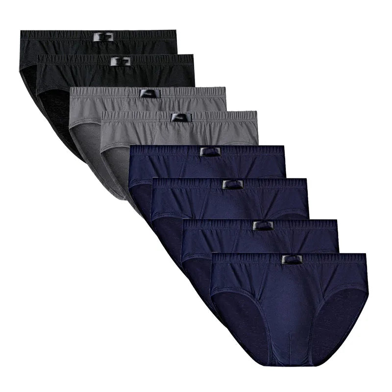 8Pcs  Fashion Men's Panties Mens Cotton Underwear Men Briefsr Bikini Pant Men Comfortable Sexy Slip Underpants L-6XL