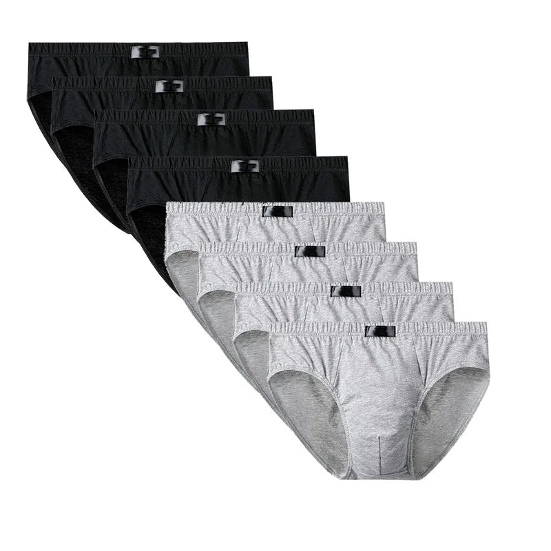 8Pcs  Fashion Men's Panties Mens Cotton Underwear Men Briefsr Bikini Pant Men Comfortable Sexy Slip Underpants L-6XL