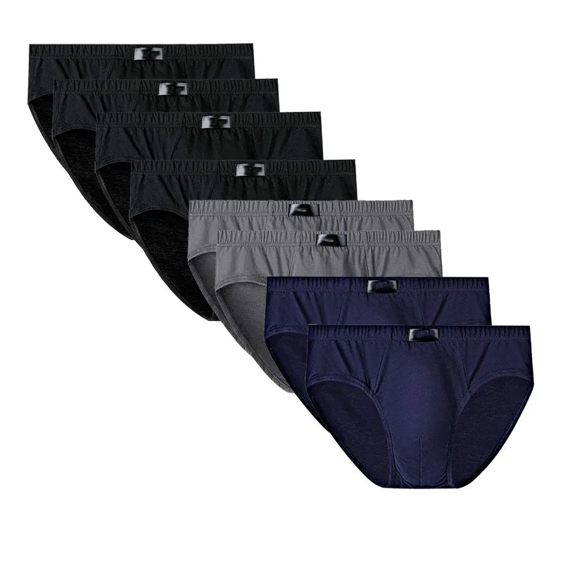 8Pcs  Fashion Men's Panties Mens Cotton Underwear Men Briefsr Bikini Pant Men Comfortable Sexy Slip Underpants L-6XL