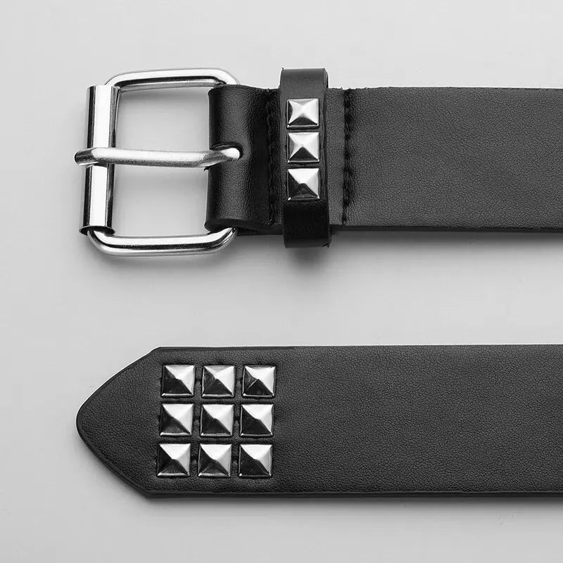 Trend Rivet Belt Heavy Metal Belt Men Women Punk Nightclub Rock Style Belt Jeans Belt Y2K Belt Fashion Decoration Women's Belts