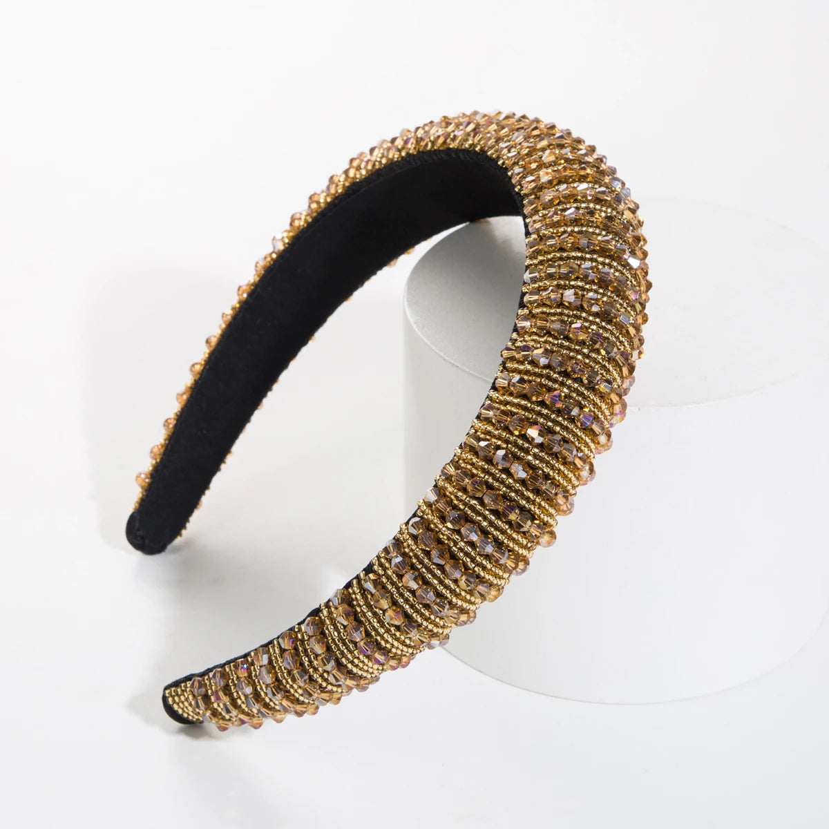 Handwoven Crystal Hair Bands From Europe And America, Women's Baroque Sponge Thickened Headband, Simple Hair Accessories