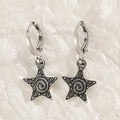Vintage Punk Pink Crystal Cross Drop Earrings For Women Gothic Hip Hop Cross Star Charms Earrings Y2K Aesthetic Jewelry