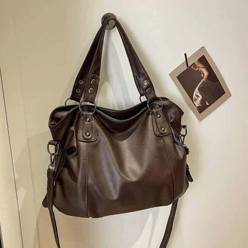 Soft Interior Compartment Shoulder Bags 2026 High Quality Contrasting Colors Bags for Women Fashion Zipper PU Women's Handbags