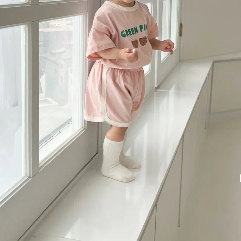 2pcs set T-shirts and Pants Green Planet