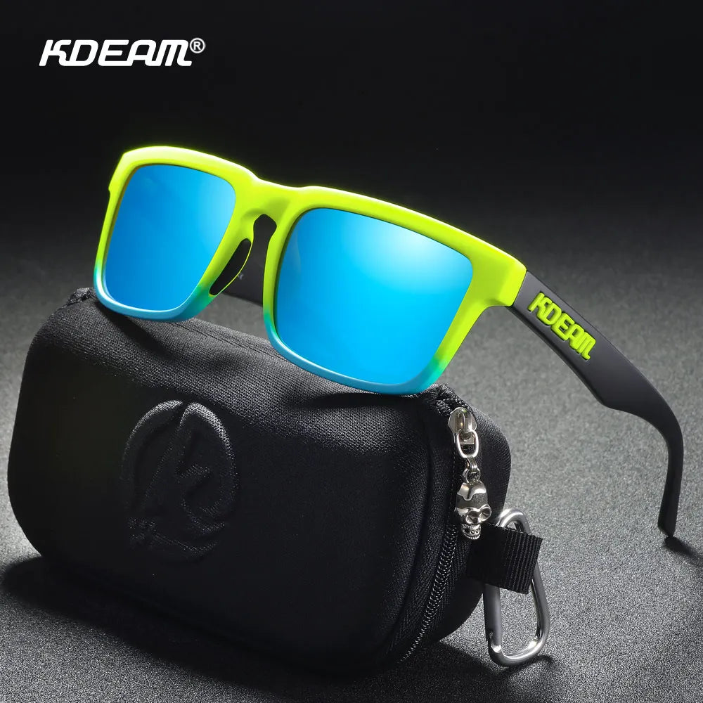 KDEAM Original Design Luxury Men Polarized Sunglasses Sports Driving Square Sun Glasses Fashion Women Shades ColorfulEyewear