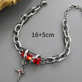 Men Bracelet 2024 Retro Black Zircon Star Chain Women Stainless Steel Punk Bracelets on Hand Unisex Jewelry Couple Accessories