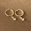 INZATT INS Hot Real 925 Sterling Silver Zircon Hoop Earrings For Fashion Women Punk Fine Jewelry 18k Gold Accessories