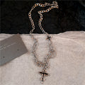 Kpop Y2K Trendy Star Moon Cross Silver Color Choker Chain Necklace Pendant Neck For Women Men Charm Grunge Punk Fashion Jewelry