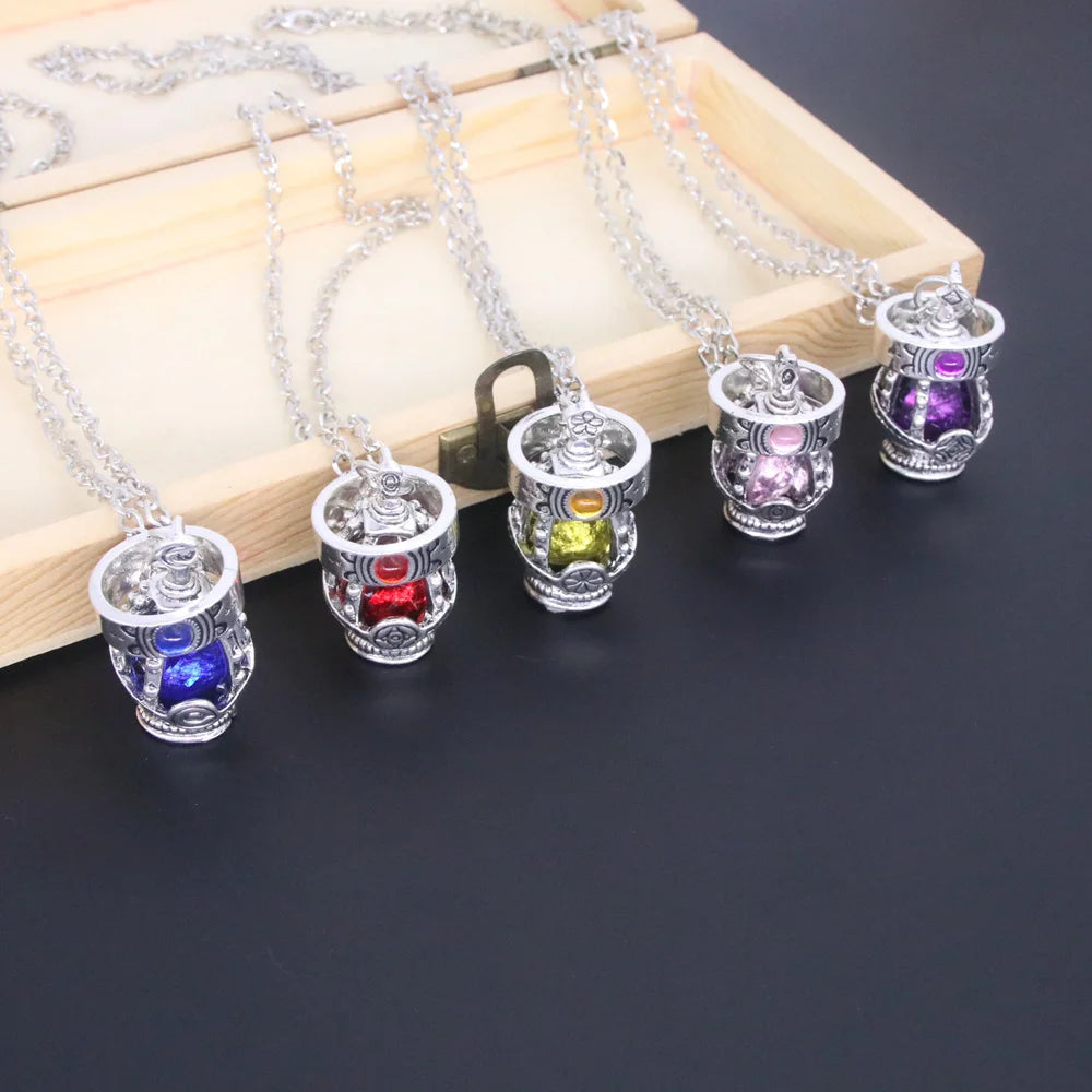 Anime Puella Magi Madoka Magica Cosplay Necklace Kaname Madoka Miki Sayaka Soul Gem Pendant Necklace Ring Set Fashion Jewelry
