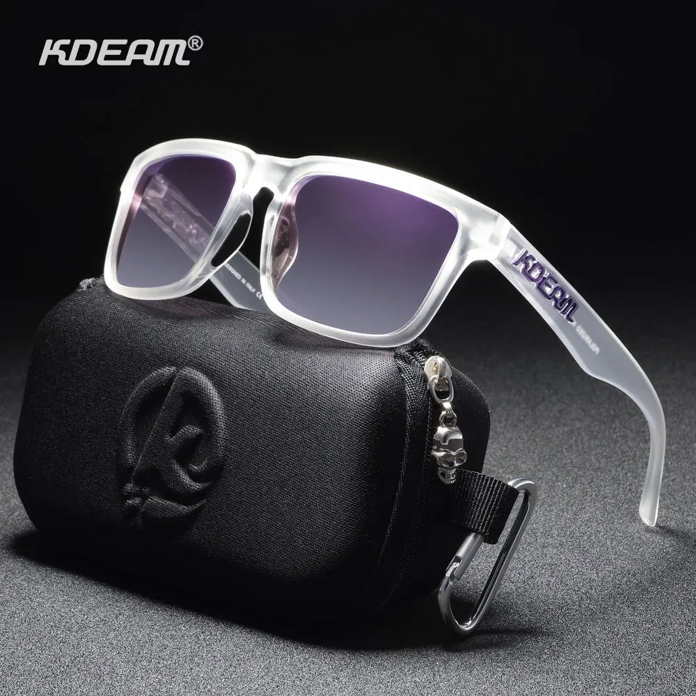 KDEAM Original Design Luxury Men Polarized Sunglasses Sports Driving Square Sun Glasses Fashion Women Shades ColorfulEyewear