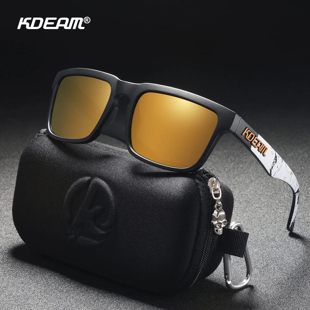 KDEAM Original Design Luxury Men Polarized Sunglasses Sports Driving Square Sun Glasses Fashion Women Shades ColorfulEyewear