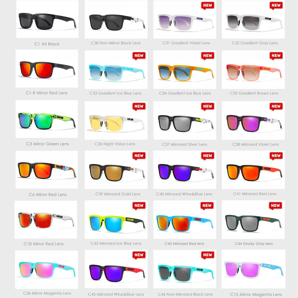 KDEAM Original Design Luxury Men Polarized Sunglasses Sports Driving Square Sun Glasses Fashion Women Shades ColorfulEyewear