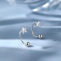 925 Silver Star Flash Crystal Summer Small Fresh Female 2022 New Trendy Personality Earrings