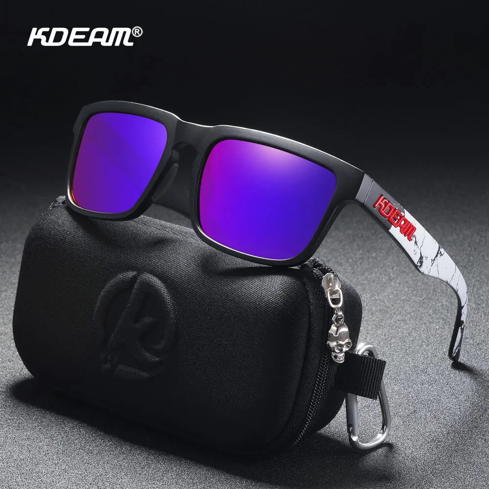 KDEAM Original Design Luxury Men Polarized Sunglasses Sports Driving Square Sun Glasses Fashion Women Shades ColorfulEyewear
