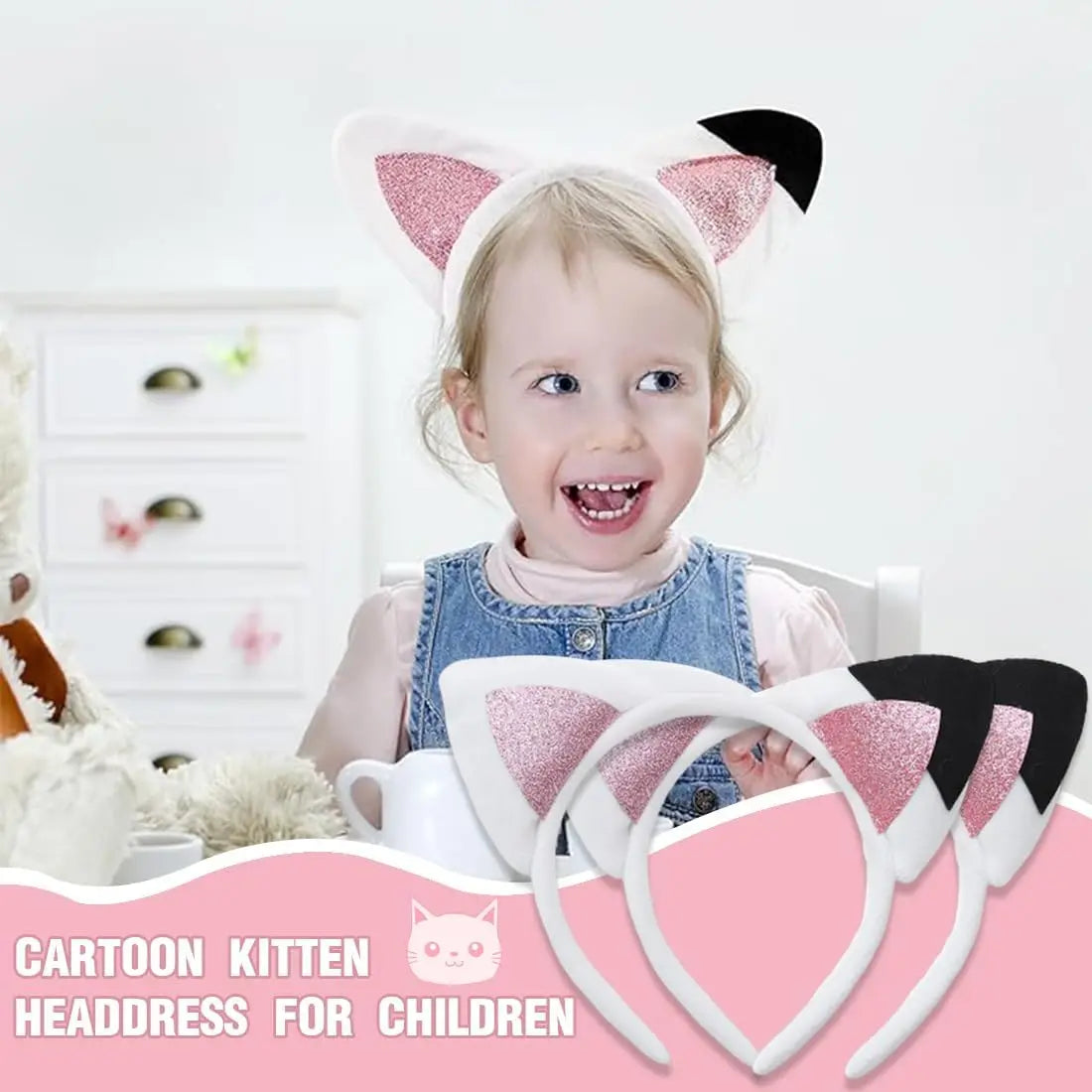 Gabby Dollhouse Headband for Girls Birthday Party Headbands with Cute Ear Cartoon Cosplay Headpiece Halloween Hair Accessories