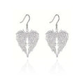 New Hip-hop Fashion Feather Angel's Wings Heart Inlay Zircon Pendant Necklace for Men Women Rock Punk Jewelry Accessories Gifts