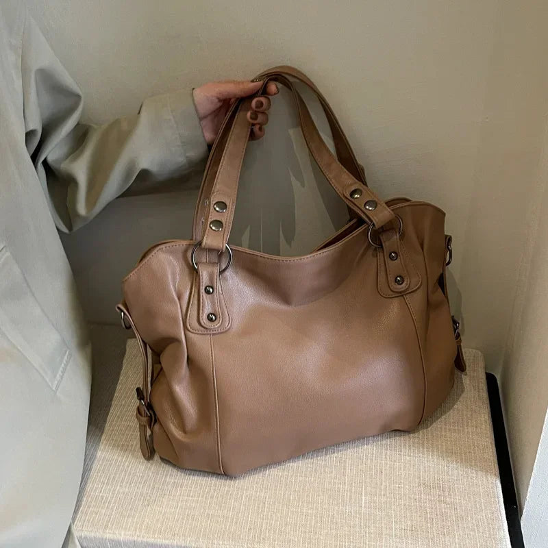 Soft Interior Compartment Shoulder Bags 2026 High Quality Contrasting Colors Bags for Women Fashion Zipper PU Women's Handbags