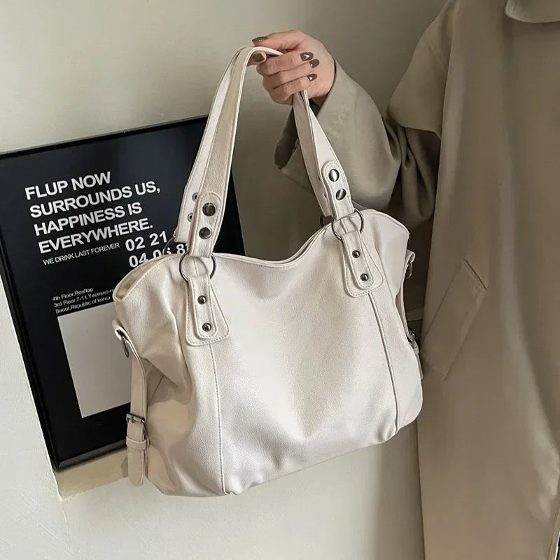 Soft Interior Compartment Shoulder Bags 2026 High Quality Contrasting Colors Bags for Women Fashion Zipper PU Women's Handbags